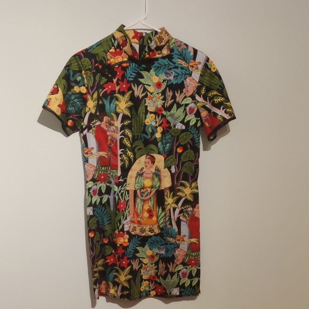 Colorful Tropical Print Dress